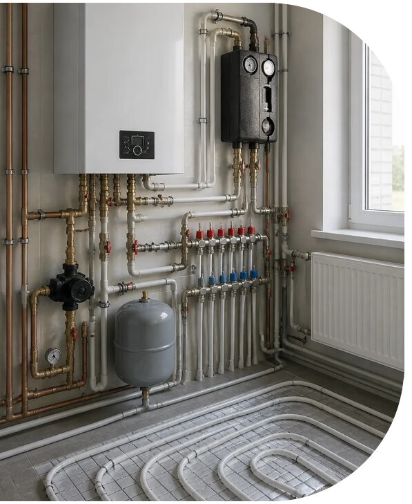 Профессиональный монтаж отопления в частном доме в Шатуре